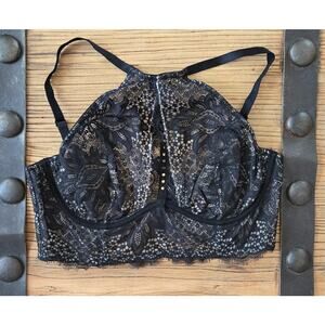 Victoria's Secret Very Sexy Unlined Plunge Lace Halter Bra Sz 36C New